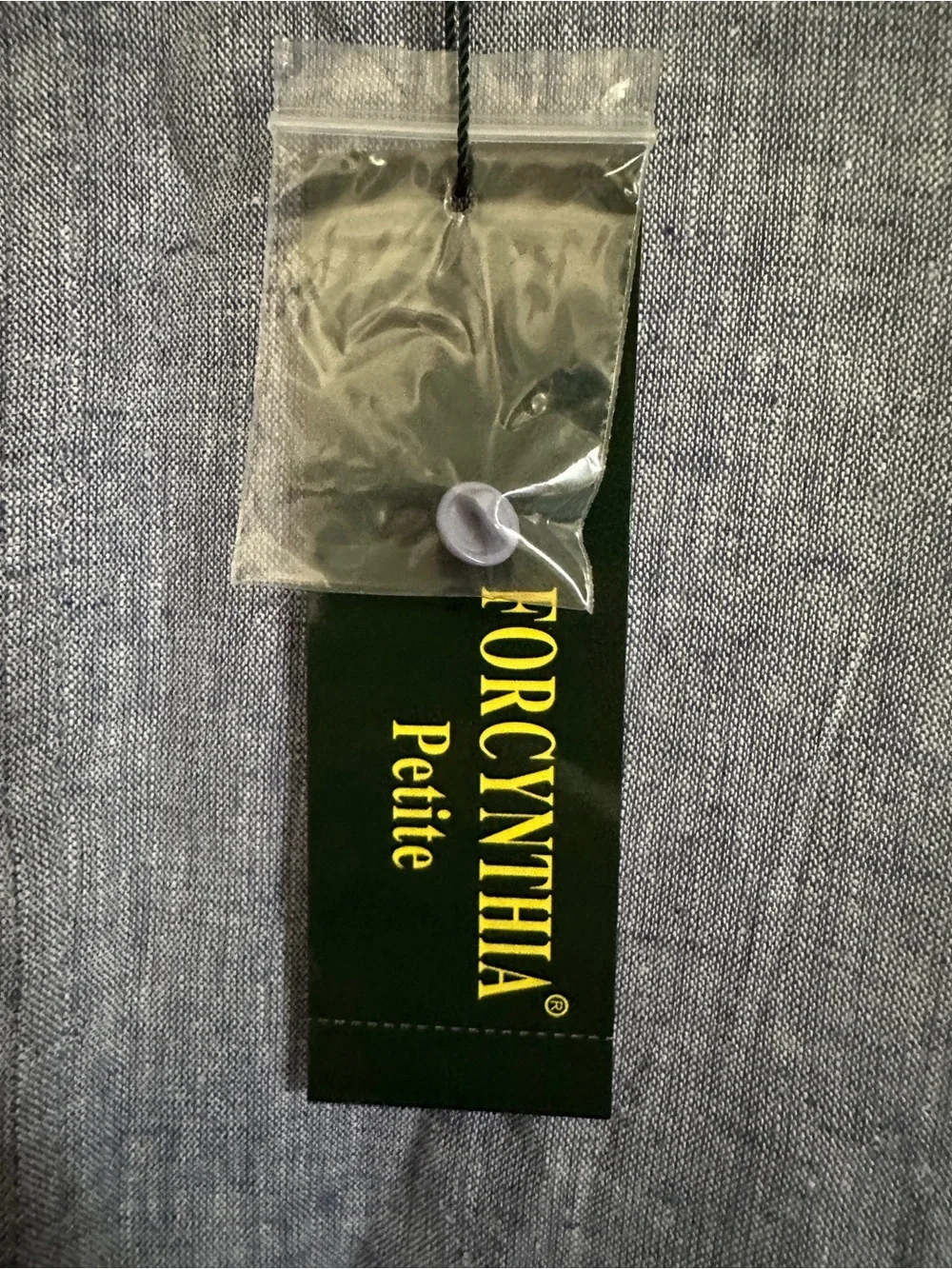 NWT For Cynthia Blue Sleeveless Linen-Blend Shift Dress with Rickrack Hem